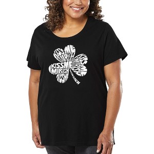 LA Pop Art Women's Word Art T-shirt - KISS ME I'M IRISH - 1 of 4