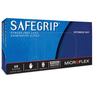 SafeGrip Disposable Latex Exam Glove Extended Cuff Length X-LARGE SG-375-XL 50 per Box - 1 of 2