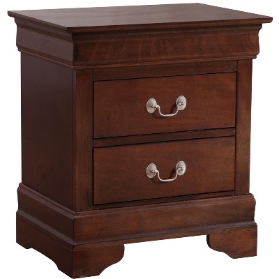 NicBex Nightstand with 2 Drawers Wooden Small Bedside Table with Metal Handles for Bedroom,Living Room