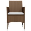 vidaXL 5 Piece Patio Dining Set with Cushions Brown and Black - 55.1" Table Length 4 Items - 4 of 4