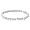 Haus of Brilliance Silver 1/4 cttw Miracle Set Diamond Sleek and Open "V"Bracelet - 2 of 4