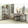 Synthetic Wood Industrial Writing Desk with 3 Drawers, 2 Open Shelves, and Metal Legs - 2 of 4