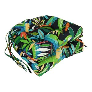 Blazing Needles, 16-inch Spun Polyester Patterned Outdoor U-shaped Tufted Chair Cushions (Set of 2) - 1 of 2