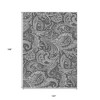 Gray Charcoal And Ivory Paisley Washable Indoor Outdoor Area Rug - 3 of 4