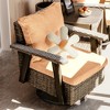 Bigget Outdoor Steel 3-Piece bistro Patio Wicker set, Tan - 3 of 4