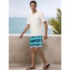 INSPIRE CHIC Men's Summer Beach Casual Color Block Striped Drawstring Board Shorts - 4 of 4