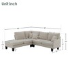 90" Terry Fabric Modern L Shaped Sectional Sofa, 5 Seater Sofa Set with Chaise Lounge and 3 Pillows - ModernLuxe - image 3 of 4