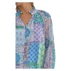 Women's Patchwork Print Long Sleeve Blouse - entro - 3 of 4