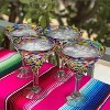 Dos Sueños Mexican Hand Blown  Modern Margarita Glasses - Confetti Rock Design - 12oz - Set of 4 - 2 of 4