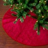 Northlight 48" Red Quilted Christmas Hexagon Tree Skirt with Velvety Trim - 4 of 4