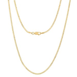 Steeltime unisex sterling silver 24" cuban link chain necklace. Color Options: Silver, Gold - 1 of 3