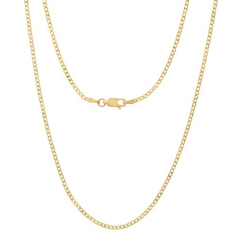 Steeltime unisex sterling silver 24" cuban link chain necklace. Color Options: Silver, Gold - image 1 of 3