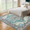 Washable Rug - Non-Slip Non-Shedding Stain Resistant Carpet Retro Floral Distressed Foldable Low Pile Floor Cover for Living Room Dining Room Bedroom - 3 of 4