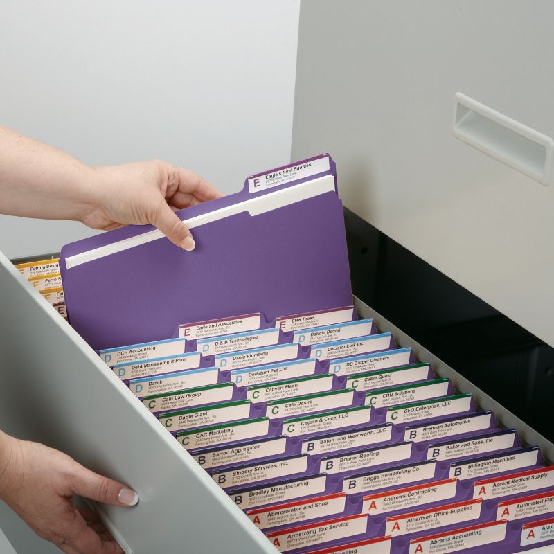 Smead File Folder, Reinforced 1/3-Cut Tab, Letter Size, 100 per Box, 5 of 9