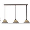 Toltec Lighting Any 3 - Light Chandelier in  Dark Granite with 10" Gray Linen  Shade - 2 of 2
