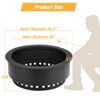 Aoodor Round Smokeless Fire Pit Ring, 36 Inch Double Layer Heavy Duty Metal Fire Pit Insert Liner for Backyard Bonfire Outside Picnic BBQ, Black - 4 of 4
