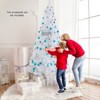 Tangkula 5/6/7/8FT Artificial White PVC Christmas Tree Outdoor w/ Metal Stand and Anti-scratching Cover - 3 of 4