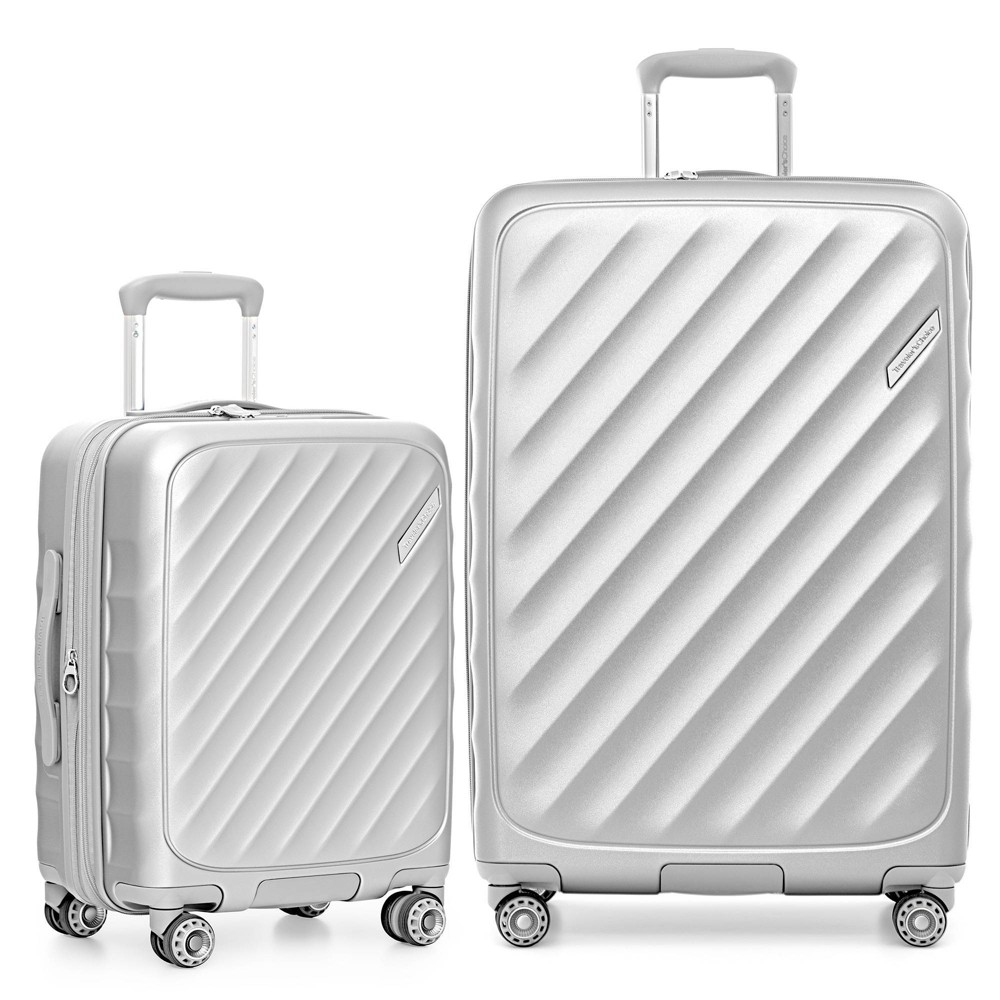 Photos - Travel Accessory Traveler's Choice Elm 2pc Hardside Expandable Spinner Luggage Set - Matte Silver