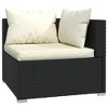 vidaXL 11 Piece Outdoor Lounge Set - Poly Rattan Garden Furniture with Cushions - Weather-Resistant, Comfortable, Modular Design - Black and Cream - 3 of 4