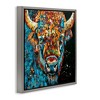 Stupell Industries Modern Bison with Paint Splatter Floating Frame Canvas Art, Gray, 25" x 25" - 2 of 4