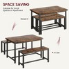 Dining Table Set for 4, Kitchen Table and Benches, 3 Piece Rectangular Dining Room Table Set with 2 Benches - 3 of 4