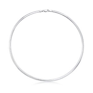 Ross-Simons Italian 4mm Sterling Silver Domed Omega Necklace - 1 of 4