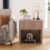 Modern Nightstands Set of 2, Fluted End Table with Drawer, Sofa Side Table for Small Spaces, Wooden Bedside Table for Living Room Sofa Couch Office - 2 of 4