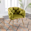 KTMBDW Luxury Modern Upholstered Accent Chair,Retro Leisure Velvet Single Sofa Chair with Golden Metal Legs for Living Room/Bedroom - 3 of 4