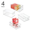 mDesign Large Deep Plastic Kitchen Storage Organizer Bin, Handles, 4 Pack, Clear - 2 of 4