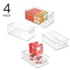 mDesign Large Deep Plastic Kitchen Storage Organizer Bin, Handles, 4 Pack, Clear - image 2 of 4