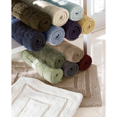 Plush Plum Cotton Bath Rug with Non-Slip Backing, 20"x32"