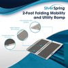 Silver Spring Mobility and Utility Ramp, 2 Foot Long Single Folding Textured Grit Traction Surface, 600 lb Capacity with 2 Inch Side Rails, Silver - 2 of 4