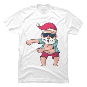 Men's Design By Humans Funny Christmas Flossing Santa By rasok T-Shirt - 1 of 4