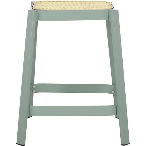 Palmyra Cane Stool - Aqua Smoke/Natural - Safavieh - image 1 of 4