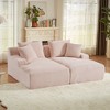 Convertible Sectional Sofas Compressible Double Chaise Lounge ¨C No Assembly Required, Fluffy Modern Sleeper Loveseat for Living Room - 2 of 4