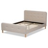 Full Samson Mid Century Fabric Upholstered Platform Bed Light Beige - Baxton Studio: Scandinavian Style, No Box Spring Needed - 3 of 4