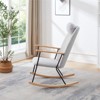 FONTOI Rocking Chair with Adjustable Headrest Pillow, Rocker with High Backrest for Nursery Bedroom Living Room, Gray, 30.12"*39.76"*24.41" - 4 of 4