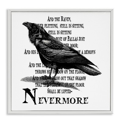 Stupell Industries Creepy Halloween Black Crow Raven, 24" x 24"