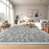 Washable Modern Floral Rug Non Slip Low Pile Rug Soft Botanical Throw Floor Cover Foldable Indoor Carpet for Living Room Bedroom Playroom Nursery - 3 of 4