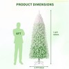 Home 7.5ft Snow Flocked Pencil Christmas Tree w/Black Gradient, Slim Artificial Xmas Tree on Sturdy Metal Stand, Skinny Holiday Decor - 3 of 4