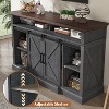 AMERLIFE 66" W Farmhouse TV Stand, Wood 40" H Tall Entertainment Center with Sliding Barn Door - 4 of 4
