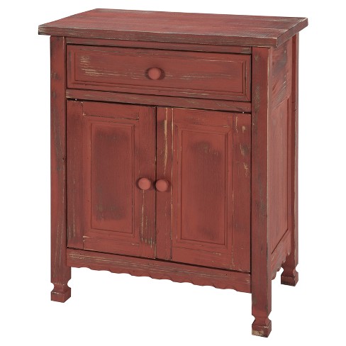 Country Cottage Wood Accent Storage Cabinet Antique Finish