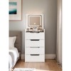 CAVINAS 3 in 1 Compact Vanity with Flip-Up Mirror Vintage Vanity Glass Top Vanity Small Vanity Desk for Bedroom - 4 of 4
