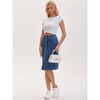 INSPIRE CHIC Women's Denim Button Down Pockets Western Bodycon Midi Jean Skirts - 3 of 4