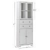 HDZNVF 67 inch Tall Kitchen Pantry Cabinet with Doors and Shelves Large Stand Up Pantry Storage Cabinet White - 4 of 4