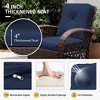 UPHA 5-Piece Patio Outdoor Wicker Swivel Rocking Chair Set with Side Table and Cushions - 2 of 4