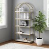 Nathan James 72.1" Haven Metal 5 Shelves Arch Standing Storage Bookshelf White/Gold: Elegant Arched Design, Freestanding - 2 of 4