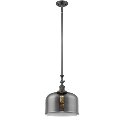 Bell - 1 Light Stem Hung Mini Pendant In Industrial Style-15 Inches Tall and 12 Inches Wide