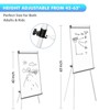 Maxtek Easel Whiteboard Height Adjustable 42" to 63" H Magnetic Mobile Whiteboard and Flipchart - 3 of 4