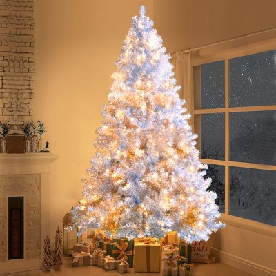 Racxily 7.5ft Artificial Christmas Tree:Pre-Lit (560 Lights) & Pre-Decorated (Frosted Pine,Cones, Berries),Perfect for Home/Office/Holiday Parties